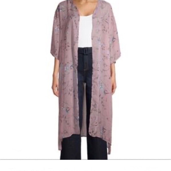Time and Tru Accessories - Time & Tru Women's Pink Floral Kimono size L - XL 100% Polyester
